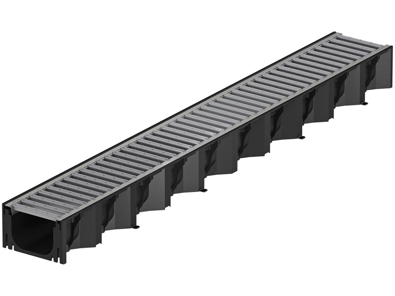 Vízelvezető folyóka 1m horganyzott ráccsal