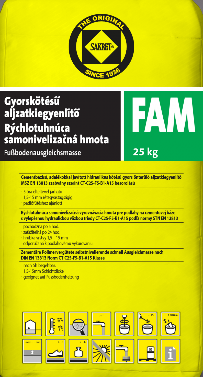 Sakret FAM beltéri aljzatkiegyenlítő